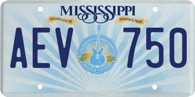 MS license plate AEV750