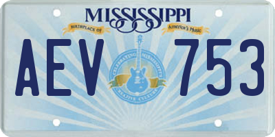 MS license plate AEV753
