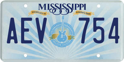 MS license plate AEV754