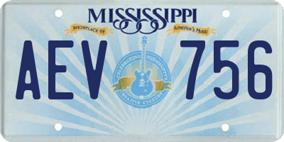 MS license plate AEV756