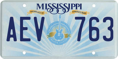 MS license plate AEV763