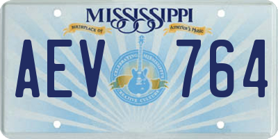MS license plate AEV764