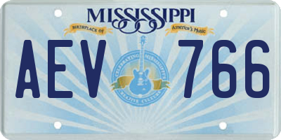 MS license plate AEV766