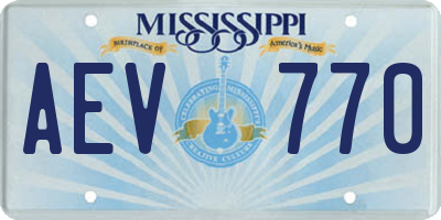 MS license plate AEV770