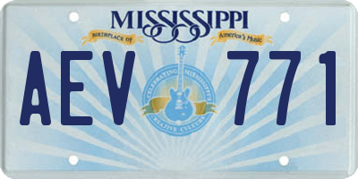 MS license plate AEV771