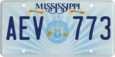 MS license plate AEV773