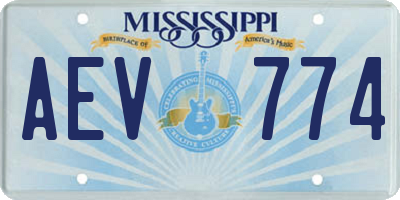 MS license plate AEV774