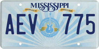 MS license plate AEV775