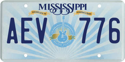 MS license plate AEV776