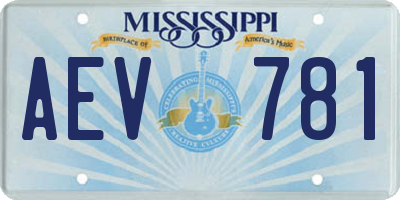 MS license plate AEV781