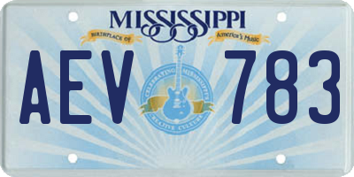 MS license plate AEV783