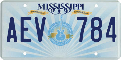 MS license plate AEV784