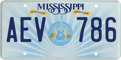 MS license plate AEV786