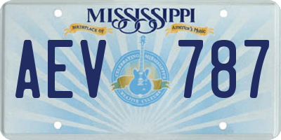 MS license plate AEV787