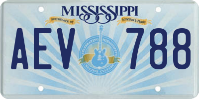 MS license plate AEV788