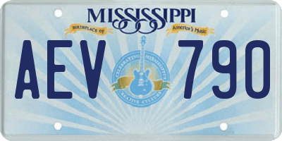 MS license plate AEV790