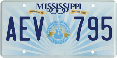 MS license plate AEV795