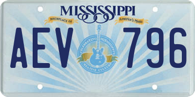 MS license plate AEV796