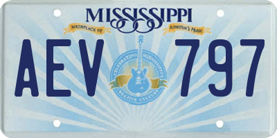 MS license plate AEV797