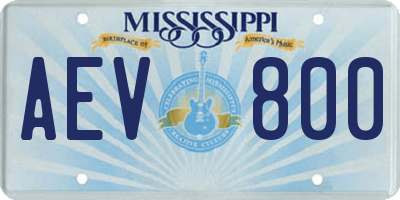 MS license plate AEV800