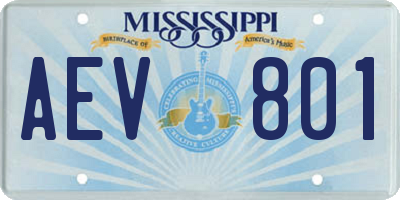 MS license plate AEV801