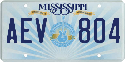 MS license plate AEV804