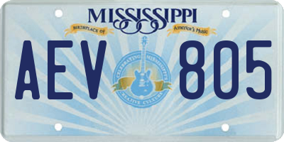 MS license plate AEV805