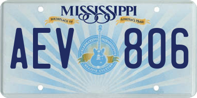 MS license plate AEV806