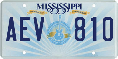 MS license plate AEV810