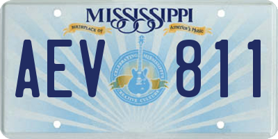 MS license plate AEV811