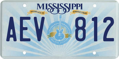MS license plate AEV812