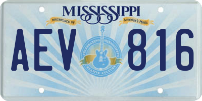 MS license plate AEV816