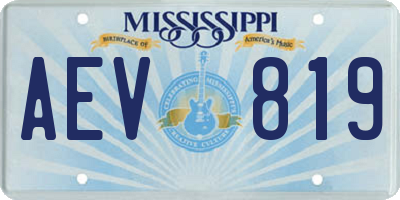 MS license plate AEV819