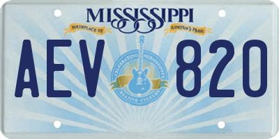 MS license plate AEV820