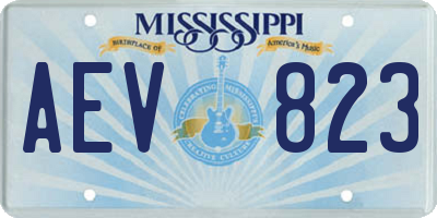 MS license plate AEV823
