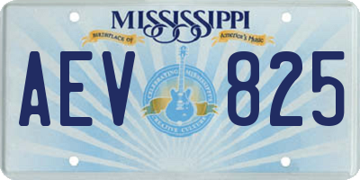 MS license plate AEV825