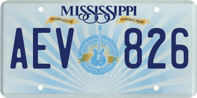 MS license plate AEV826