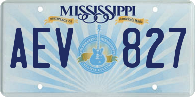 MS license plate AEV827