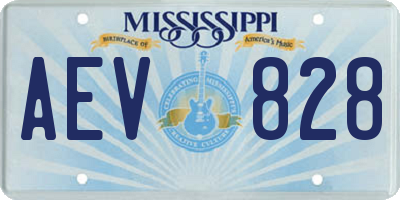 MS license plate AEV828