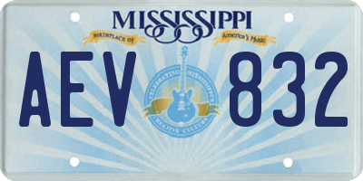 MS license plate AEV832