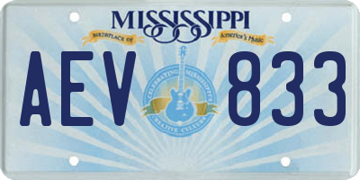 MS license plate AEV833
