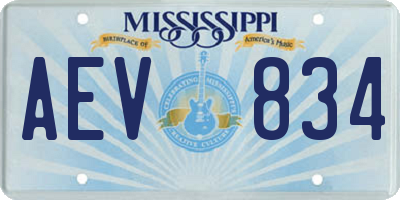 MS license plate AEV834