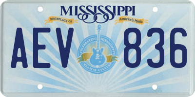 MS license plate AEV836
