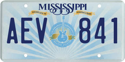 MS license plate AEV841