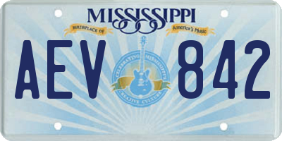 MS license plate AEV842