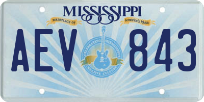 MS license plate AEV843