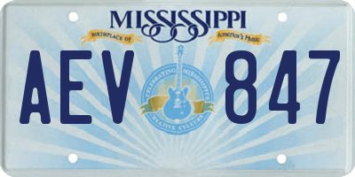 MS license plate AEV847