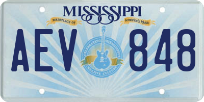 MS license plate AEV848