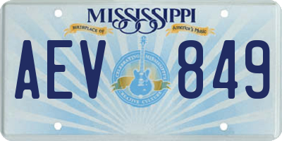 MS license plate AEV849
