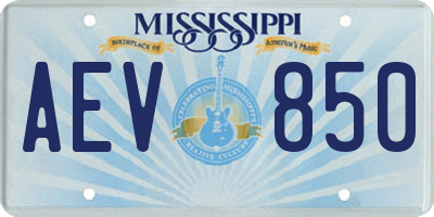 MS license plate AEV850
